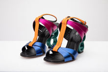 Load image into Gallery viewer, The Duffryn Multicolor T-Strap Leather Women Sandal