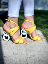 Load image into Gallery viewer, The Duffryn Yellow T-Strap Leather Women Sandal