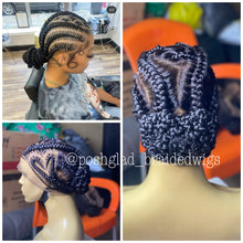Load image into Gallery viewer, Feedin Braid Wig With Heart, Human Hair Full Lace, Black Color, Glueless - Farrah