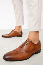 Load image into Gallery viewer, The Roma Tan Leather Wingtip Oxford Men Shoe