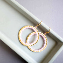 Load image into Gallery viewer, Rose Quartz Halo Earrings