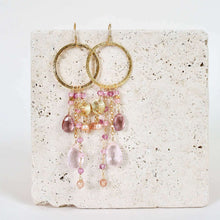 Load image into Gallery viewer, Rose Pink Gemstones Ammil Earrings