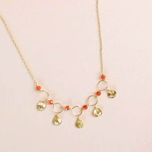 Load image into Gallery viewer, Orange Chalcedony Mini Chain Loop Necklace