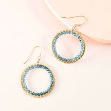 Load image into Gallery viewer, London Blue Quartz Halo Earrings