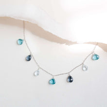 Load image into Gallery viewer, Blue Gemstone Silver Sparkler Necklace