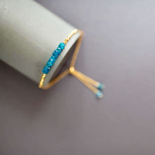 Load image into Gallery viewer, Neon Apatite Adjustable Stacking Bracelet
