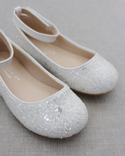 Load image into Gallery viewer, Rock Glitter Ballet Flats with Velcro Ankle Strap