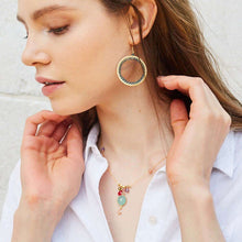 Load image into Gallery viewer, London Blue Quartz Halo Earrings