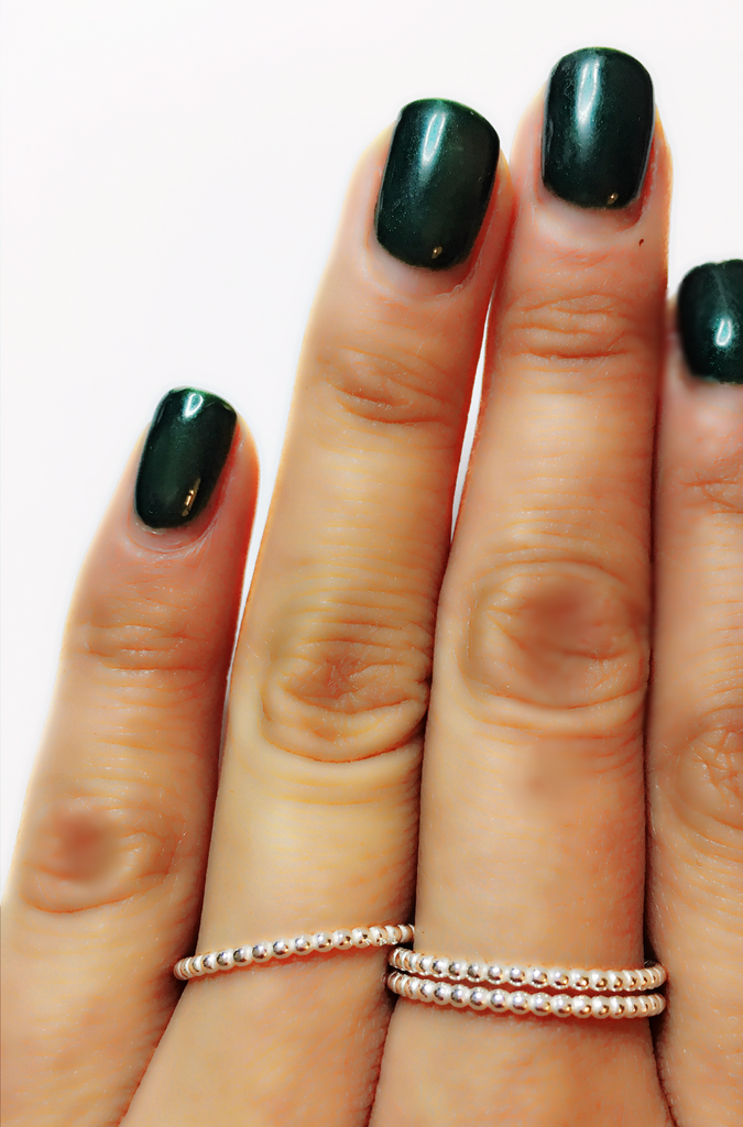 Studded and Beaded Stacking Ring