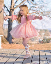 Load image into Gallery viewer, Rock Glitter Ballet Flats with Satin Ankle Strap