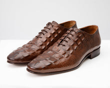 Load image into Gallery viewer, The Randor Brown Crocodile Leather Oxford Men Shoe