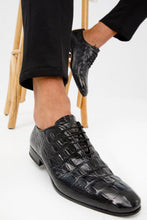 Load image into Gallery viewer, The Randor Black Crocodile Leather Oxford Men Shoe