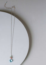 Load image into Gallery viewer, Aquamarine Quartz Gold Raindrop Necklace