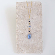 Load image into Gallery viewer, Sky Blue Quartz Yoga Pendant Necklace