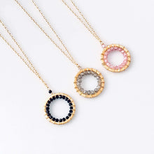 Load image into Gallery viewer, Rose Quartz Halo Mini Gold Pendant
