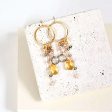 Load image into Gallery viewer, Rose Pink Gemstones Ammil Earrings