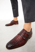 Load image into Gallery viewer, The Turan Burgundy Woven Double Monk Strap Dress Men  Shoe