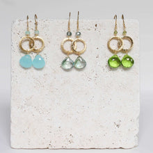Load image into Gallery viewer, The Airie Earring - Blue Chalcedony Gold