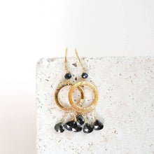 Load image into Gallery viewer, Black Spinel Mini Boho Earrings