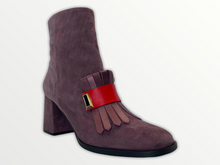 Load image into Gallery viewer, The Luksor Rose Suede Leather Block Heel Women Boot