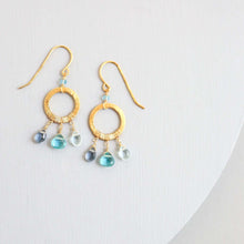 Load image into Gallery viewer, The Boho Mini Earring - Aquamarine and Iolite