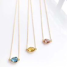 Load image into Gallery viewer, London Blue, Citrine and Garnet Minimalist Necklaces