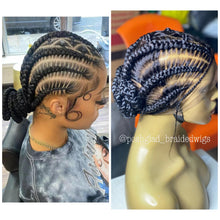 Load image into Gallery viewer, Feedin Braid Wig With Heart, Human Hair Full Lace, Black Color, Glueless - Farrah