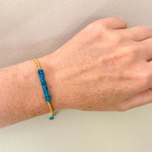 Load image into Gallery viewer, Neon Apatite Adjustable Stacking Bracelet