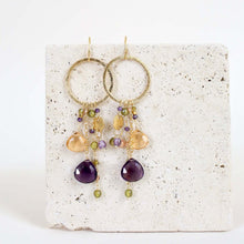 Load image into Gallery viewer, Rose Pink Gemstones Ammil Earrings