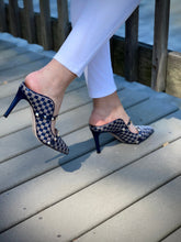 Load image into Gallery viewer, The Dosso Navy Blue Handwoven Pointy Toe Leather Women Sandal