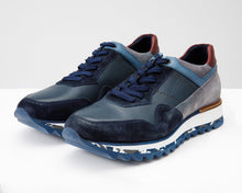 Load image into Gallery viewer, The Hoskova Navy Blue Leather Men Sneaker