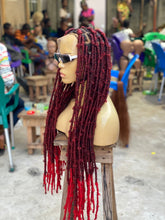 Load image into Gallery viewer, Destress Faux Locs - Wine Color Fire Red Ombré - Rosemary