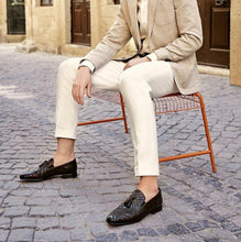 Load image into Gallery viewer, The Meram Black Leather Tassel Slip-On Loafer Men Shoe