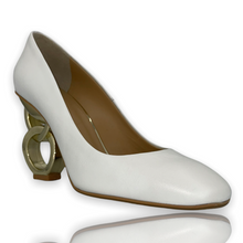 Load image into Gallery viewer, The Belem White Leather Pump Final Sale!