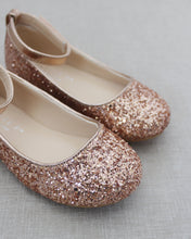 Load image into Gallery viewer, Rock Glitter Ballet Flats with Velcro Ankle Strap