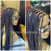 Load image into Gallery viewer, Knotless Braid Wig, Swiss Full Lace, Color 1, Glueless, Small Knots - Patsy
