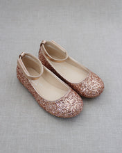 Load image into Gallery viewer, Rock Glitter Ballet Flats with Velcro Ankle Strap