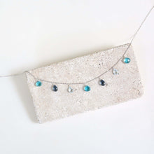 Load image into Gallery viewer, Blue Gemstone Gold Sparkler Necklace