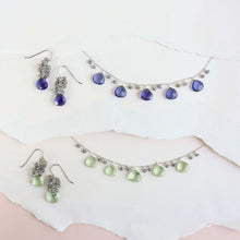 Load image into Gallery viewer, Green Amethyst Silver Sparkler Necklace