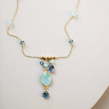 Load image into Gallery viewer, Blue Chalcedony Bezel Necklace