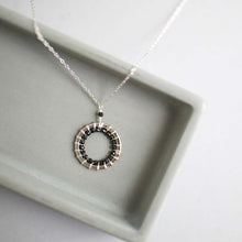 Load image into Gallery viewer, Black Spinel Halo Mini Sliver Pendant