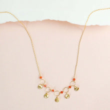 Load image into Gallery viewer, Orange Chalcedony Mini Chain Loop Necklace