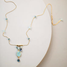Load image into Gallery viewer, Blue Chalcedony Bezel Necklace