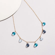 Load image into Gallery viewer, Blue Gemstone Gold Sparkler Necklace