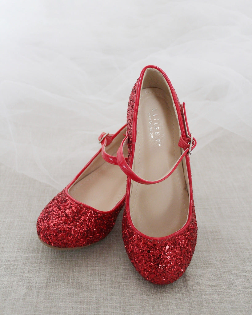 Rock Glitter Mary Jane with Glitter Heels for Girls