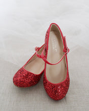 Load image into Gallery viewer, Rock Glitter Mary Jane with Glitter Heels for Girls