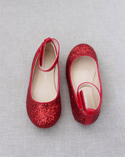 Load image into Gallery viewer, Rock Glitter Ballet Flats with Velcro Ankle Strap