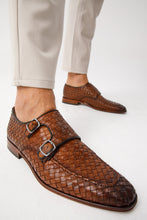 Load image into Gallery viewer, The Turan Brown Woven Double Monk Strap Dress Men Shoe