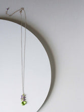 Load image into Gallery viewer, Peridot Quartz Raindrop Cluster Necklace