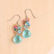 Load image into Gallery viewer, Aquamarine Quartz Silver Bala Earrings
